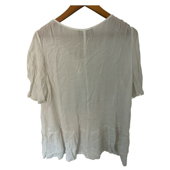 Karen Kane Peasant Top White Size Ox - Picture 2 of 3
